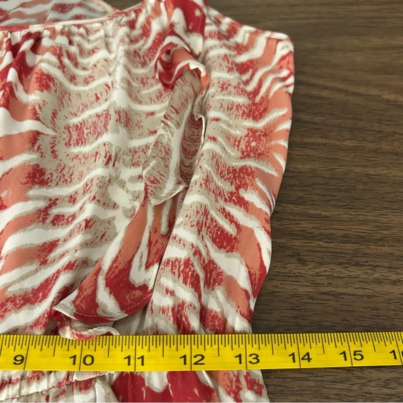 Parker Silk Split Ruffled Waist Marbled Tie Dye Mini Dress - Picture 8 of 10